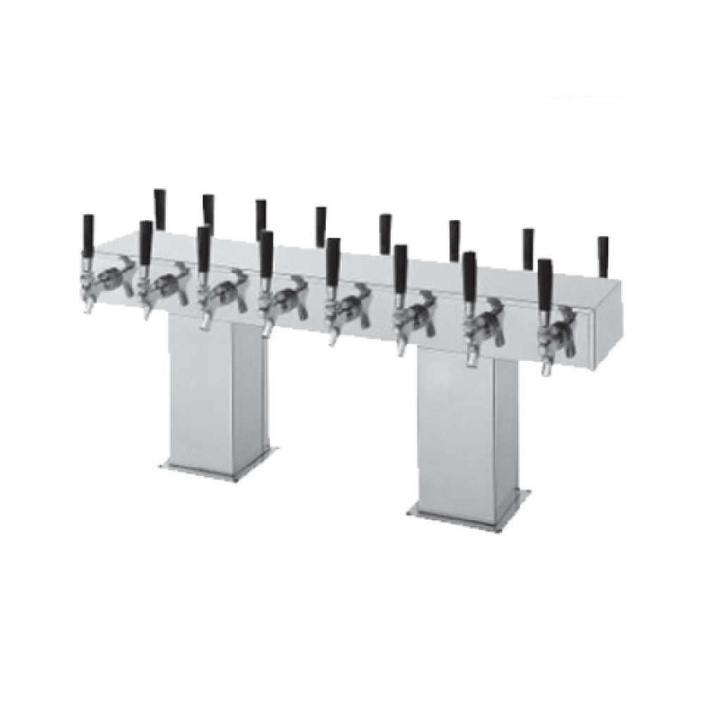 Perlick 4006-12BX12BPC Back-to-Back Bridge Tee Draft Beer Tower Countertop 35-7/8"W X 12-15/16"H