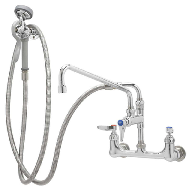 T&S Brass B-0175 Spray Assembly Wall Mount Mixing Faucet With 8" Adjustable Centers