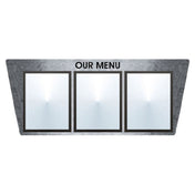 Hubert 45915 - Menu Board, 3-pocket, Wall-mount