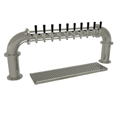 Glastender PP-10-MF Pipe Pass-Thru Draft Dispensing Tower Countertop (10) Stainless Steel Faucets (handles Not Included)