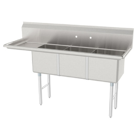 GSW USA SE15153L Sink Three Compartment 63-3/8"W X 21"D X 45"H