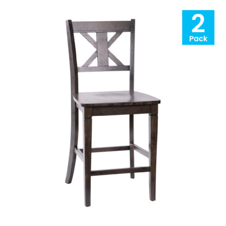 Flash Furniture ES-STBN1-24-GY-2-GG Gwendolyn Bar Stool Counter Height 225 Lb. Weight Capacity