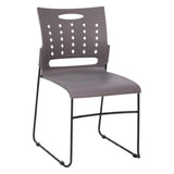 Flash Furniture RUT-2-GY-BK-GG Hercules Series Stacking Chair 881 Lb. Weight Capacity