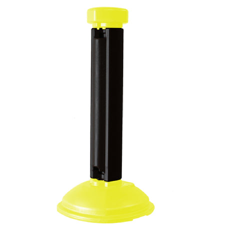 Grosfillex US960013 Fence Post & Base Interlocking Yellow Base Safety With Black Cap