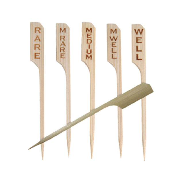 FOH AST007NAB82 Servewise® Disposable Meat Marker Picks 3-1/2" Bamboo