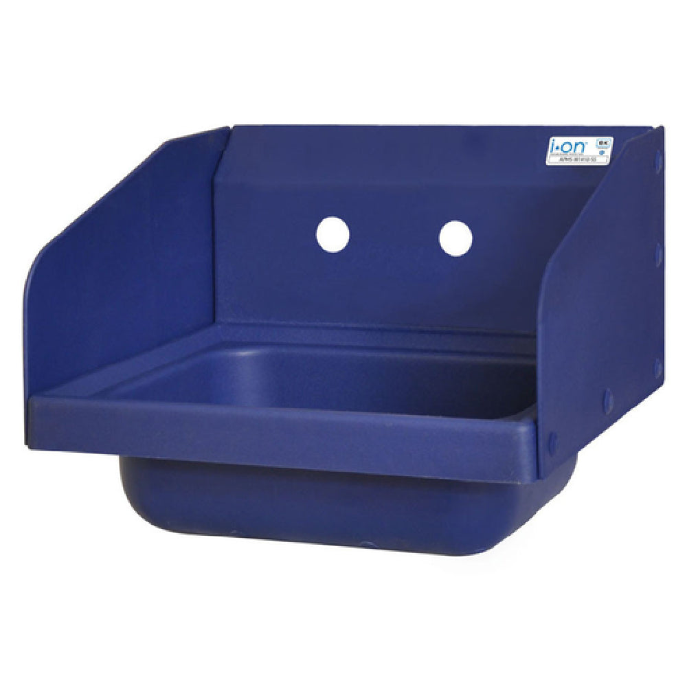 BK Resources APHS-W1410-SSB Antimicrobial Hand Sink With (2) Side Splashes 14" Wide X 10" Front-to-back X 5" Deep Bowl