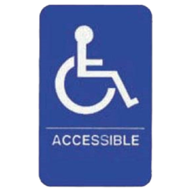 Tablecraft 695632 Cash & Carry Sign 6" X 9" "Accessible" With Handicapped Symbol