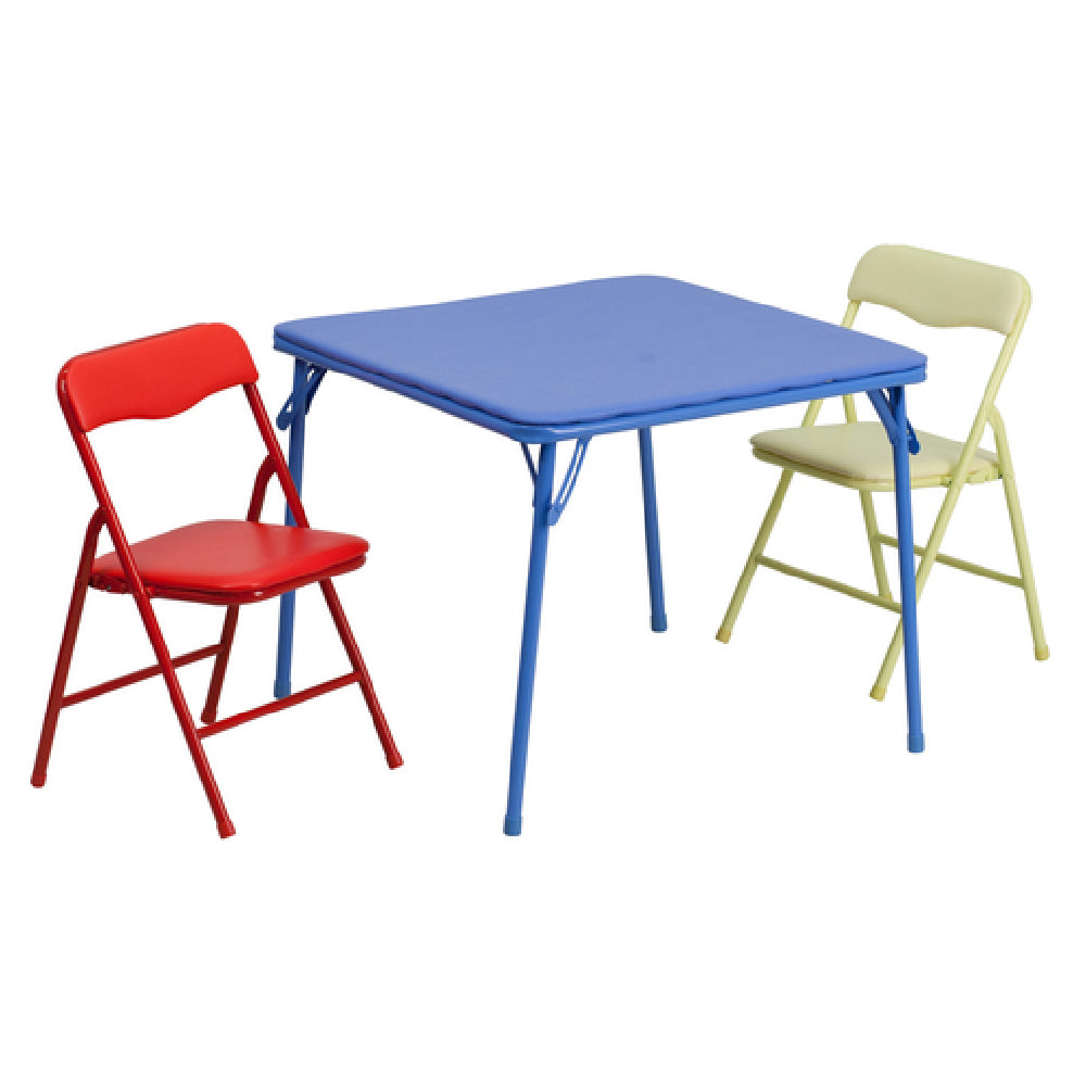 Flash Furniture JB-10-CARD-GG Kid's Folding Table And Chair Set Includes (1) 24"W X 24"D X 20-1/4"H Square Blue Folding Table