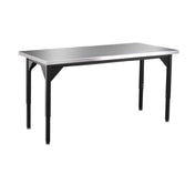 National Public Seating HDT3-2496STRET - NPS® Heavy Duty Steel Table, Stainless Steel Top With Safety Return