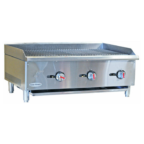 Serv-Ware SCBS-36 - Serv-Ware - Gas Cooking - 36” Wide Radiant Broiler - Natural Gas - (3) 30,000 BTU Stainless Steel "U" Shaped Burners