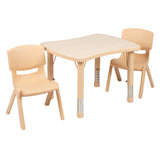 Flash Furniture YU-YCY-098-0032-RECT-TBL-NAT-GG Preschool Activity Table Set Includes (1) Table: 26-5/8"W X 21-7/8"D X 14-1/2" 23-3/4" Adjustable Height