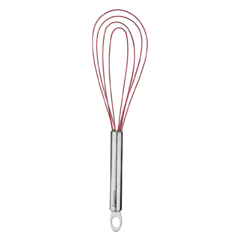 Browne Foodservice 74697005 CUISIPRO Flat Whisk Stainless Steel 10" With Non-stick Red Coating