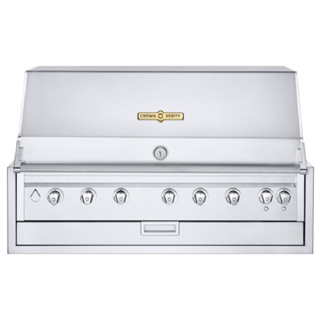 Crown Verity IBI48-LT Infinite Series 48" Built-In Outdoor Charbroiler Grill (7) 14750 BTUH Stainless Steel Burners