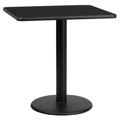 Flash Furniture XU-BLKTB-3030-TR18-GG Table 30"W X 30"D X 31-1/8"H Dining Height