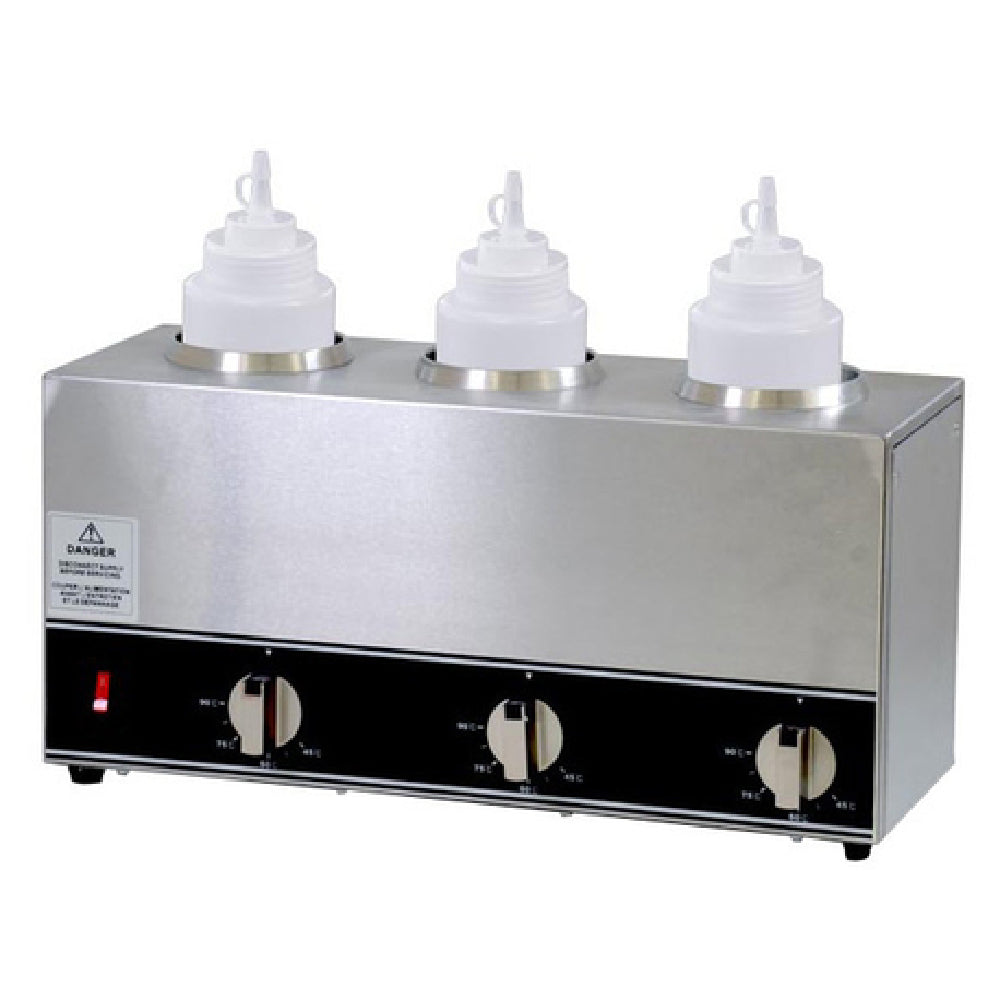 Omcan 44179 (FW-CN-1603) Triple Bottle Sauce Warmer Countertop Power Switch