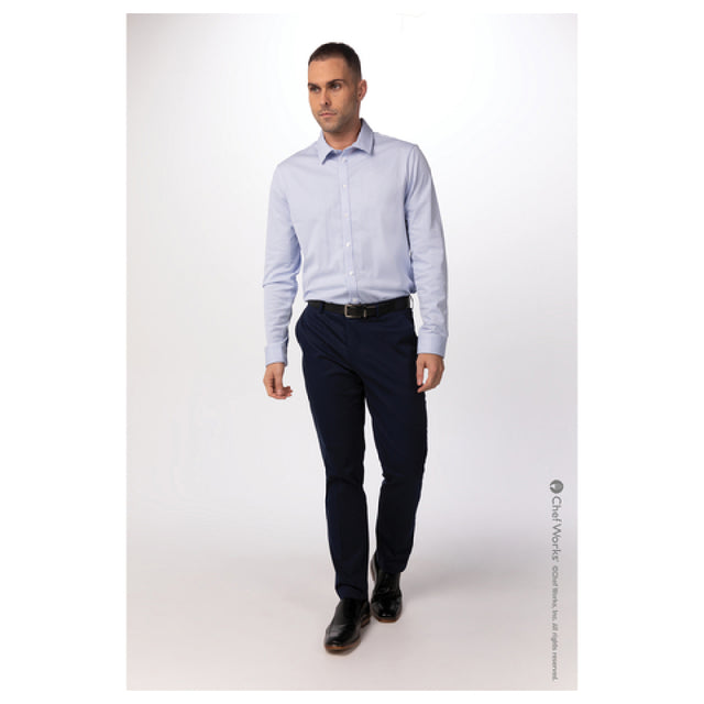 Chef Works SFC02-BLU-3XL Men's Spiritoso Dress Shirt Long Sleeves Adjustable Button Cuffs