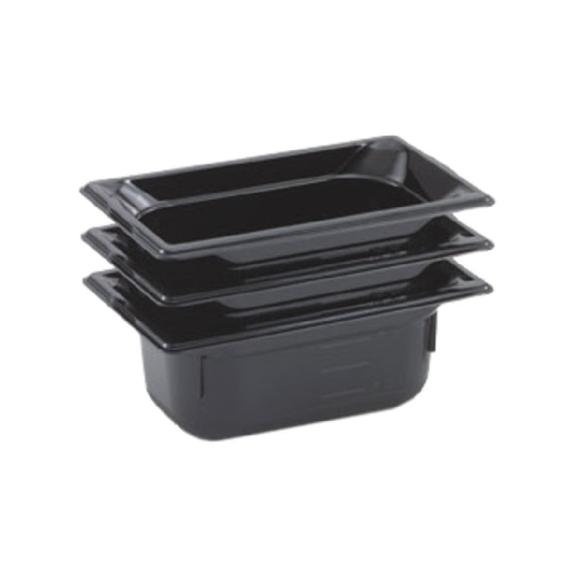 Vollrath 9044420 Super Pan® 1/4 GN Food Pan 4" Deep High-temp Black Resin