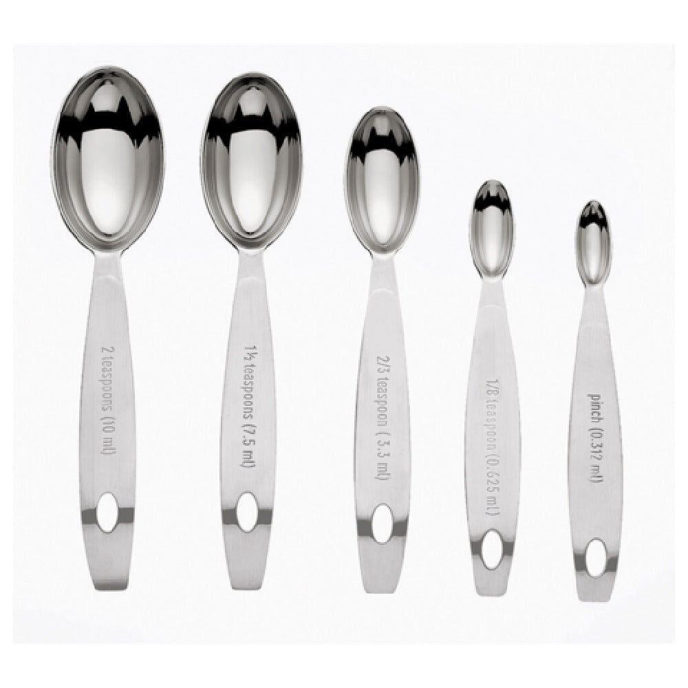 Browne Foodservice 747144 CUISIPRO Odd-Size Measuring Spoon SS 5pc Set Spoons: Pinch 1 /82/31½