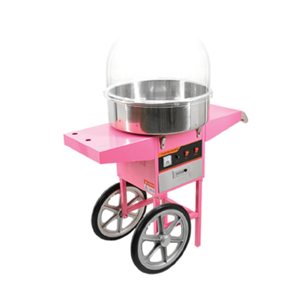 Omcan 40383 (CF-CN-0520-T) Cotton Candy Machine With Trolley Display Meter And Power Switches On Front Panel