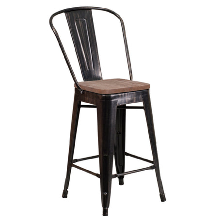 Flash Furniture CH-31320-24GB-BQ-WD-GG Bar Stool 500 Lb. Weight Capacity Counter Height