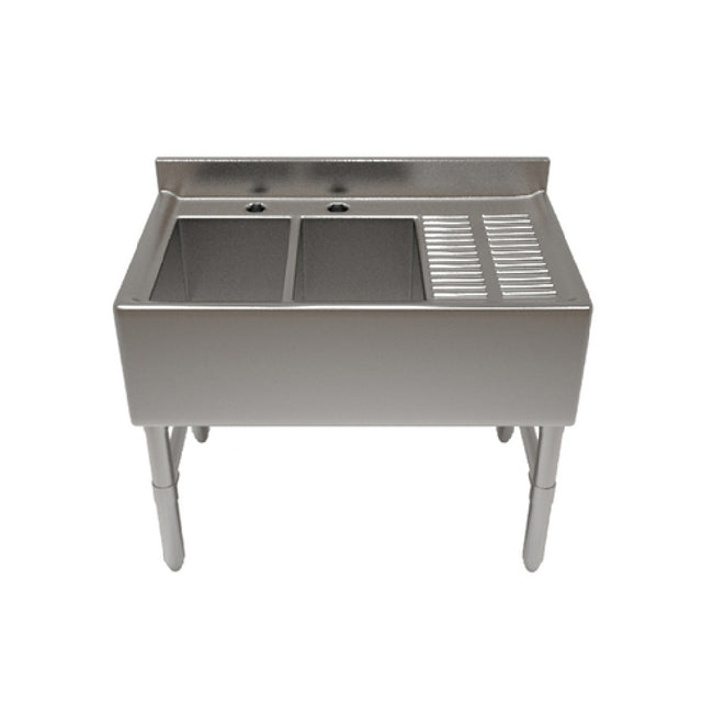 NBR Equipment UD-2-101410-48R Underbar Sink Unit Two-compartment 48"W X 21-1/4"D X 32-1/2"H Overall Size