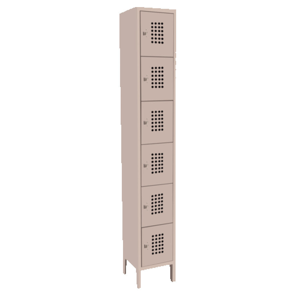 SPG 4K0091 - Kelmax Locker, 12"W X 15"D X 78"H, Six Tier