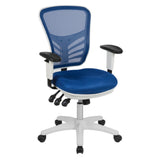 Flash Furniture HL-0001-WH-BLUE-GG Nicholas Swivel Task Chair 37" To 44-1/4" Adjustable Height