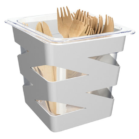 FOH BHO093SII21 1/6 Size Zig Zag Flatware Divider Set Silver Includes One BHO089SII21 1/6 Size Zig Zag Housing Deep Silver