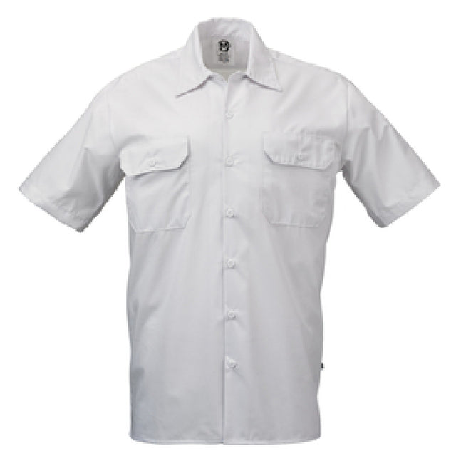 Mercer Culinary M60250WHXS Metro Edge® Brewer/Work Shirt Unisex (7) Traditional Buttons