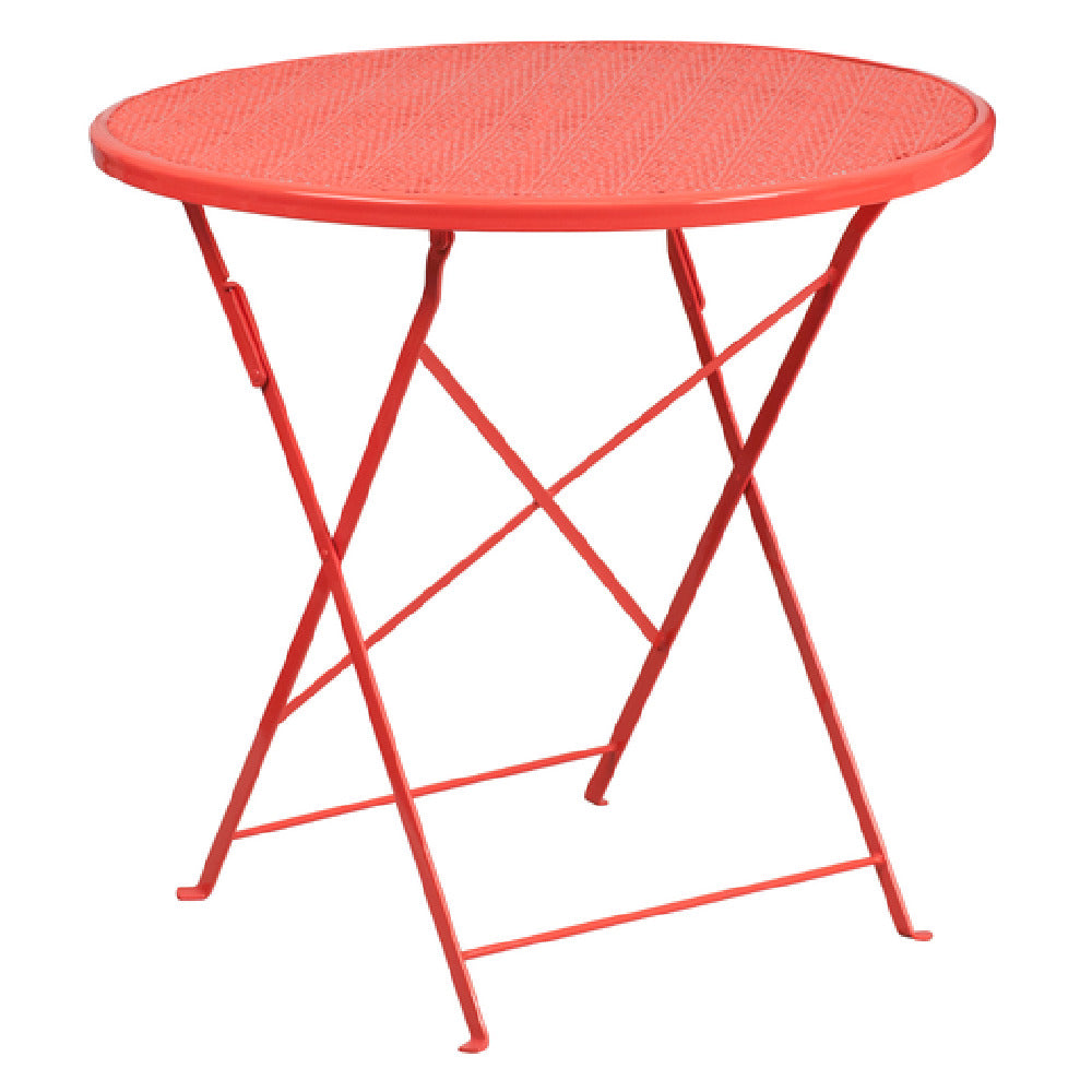 Flash Furniture CO-4-RED-GG Folding Patio Table 30" Dia. X 28"H Round