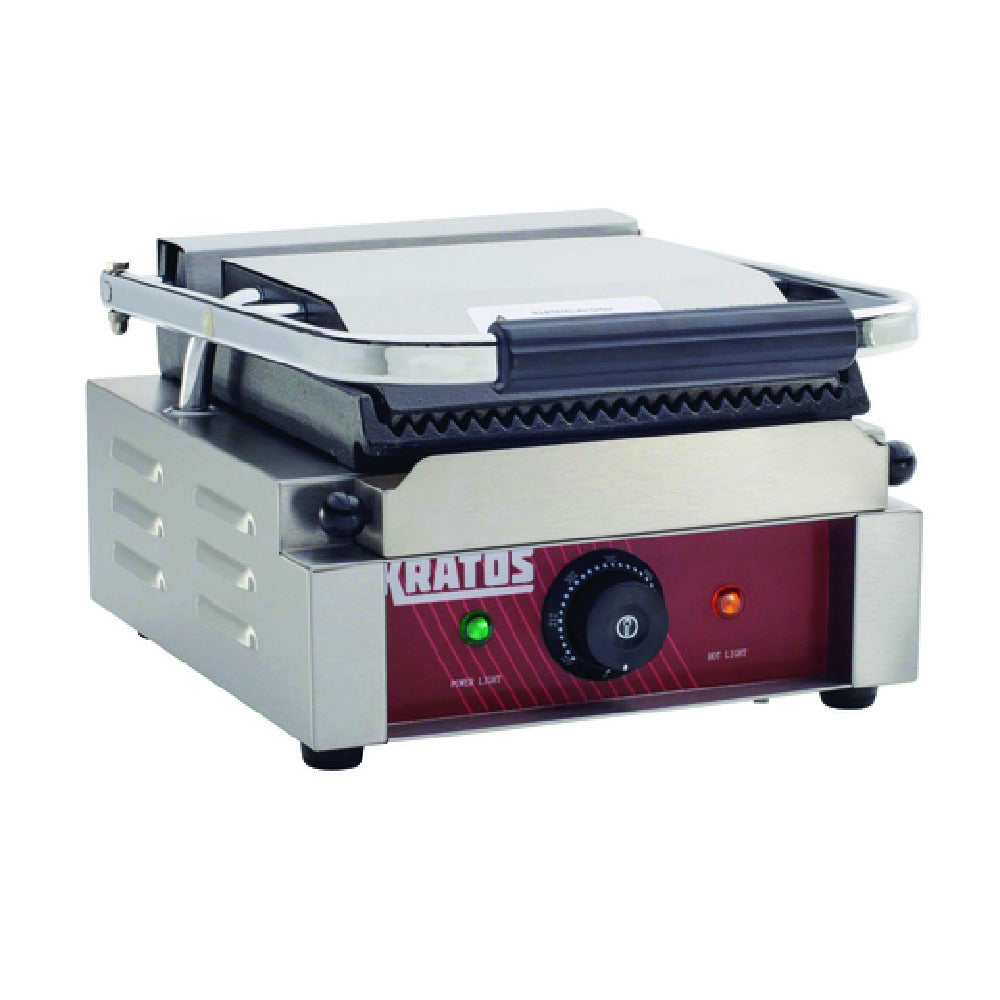 Hubert 59437 - Kratos® Single Panini Grill, 11. 4"W X 12"D X 8.5"H, 9"X9" Plate