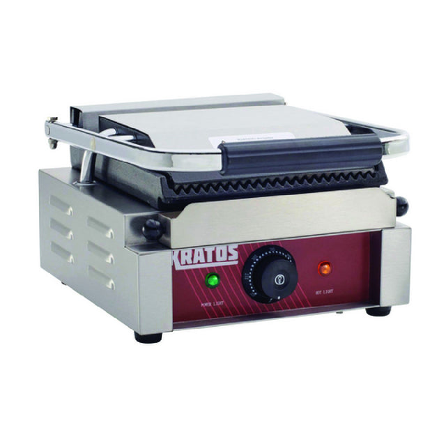 Hubert 59437 - Kratos® Single Panini Grill, 11. 4"W X 12"D X 8.5"H, 9"X9" Plate