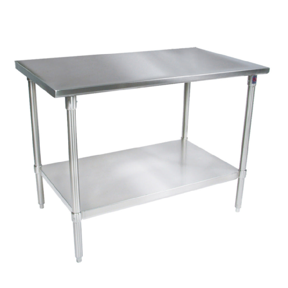 John Boos ST4-3030GSK Work Table 30"W X 30"D 14/300 Stainless Steel Flat Top