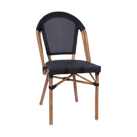 Flash Furniture SDA-AD642107-BK-NAT-GG Marseille Stacking French Bistro Chair 400 Lb. Weight Capacity