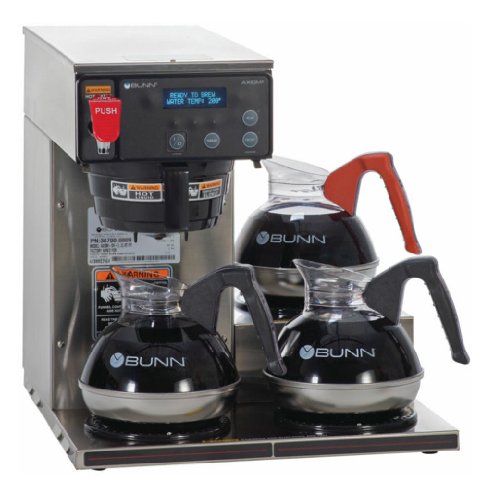 Bunn 38700.0002 AXIOM®-15-3 Coffee Brewer 200 Oz. Capacity Tank With 3 Lower Brewer Warmers