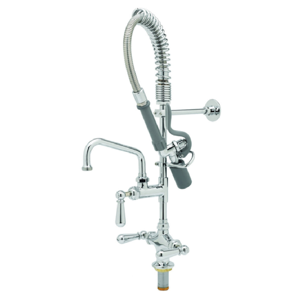 T&S Brass MPY-2DCN-06 Mini Pre-Rinse Unit Single Hole Deck Base Faucet Compact Spring & Flex Hose