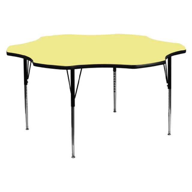 Flash Furniture XU-A60-FLR-YEL-T-A-GG Activity Table 60"W X 60"D X 21-1/8" To 30-1/8" Adjustable Height