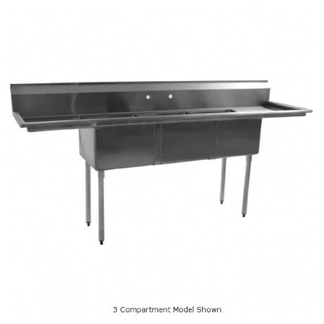 Empura Stainless BPS-1836-2-18R-FE Stainless Steel BPFE Series 2 Compartment Sink 56 1/2" Wide