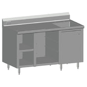 SPG BCRS-60R - Universal Stainless Beverage Counter, With Rack Slides, 60" Long
