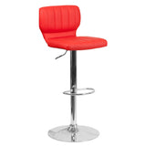 Flash Furniture CH-132330-RED-GG Swivel Barstool Adjustable Height Contemporary Style