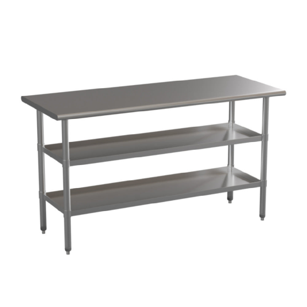 Flash Furniture NH-WT-GU-2460-GG Randolph Stainless Steel 18 Gauge Work Table With 2 Undershelves 60"W X 24"D X 34.5"H