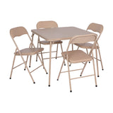 Flash Furniture JB-1-TAN-GG Madison Folding Card Table And Chair Set Includes (1) 33-1/2"W X 33-1/2"D X 27-3/4"H Folding Table