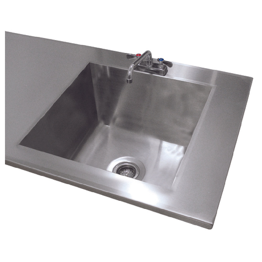 Advance Tabco TA-11A Sink Welded Into Table Top 16"W X 20"D X 8" Deep Bowl Includes Faucet