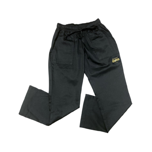 Thunder Group CP108BKL Chef Regalia Women's Chef Pants Large 65/35 Poly/cotton