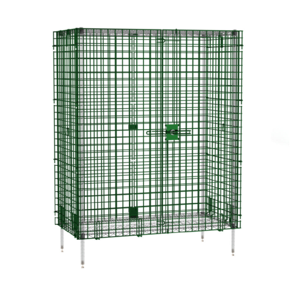 OlympicJSEC55K-CTN Security Cage Enclosure Kit For 24" X 48" Shelving Chromate With Olympic Green-Guard™ Epoxy Finish (shelves Posts Are Required & Sold Separately)