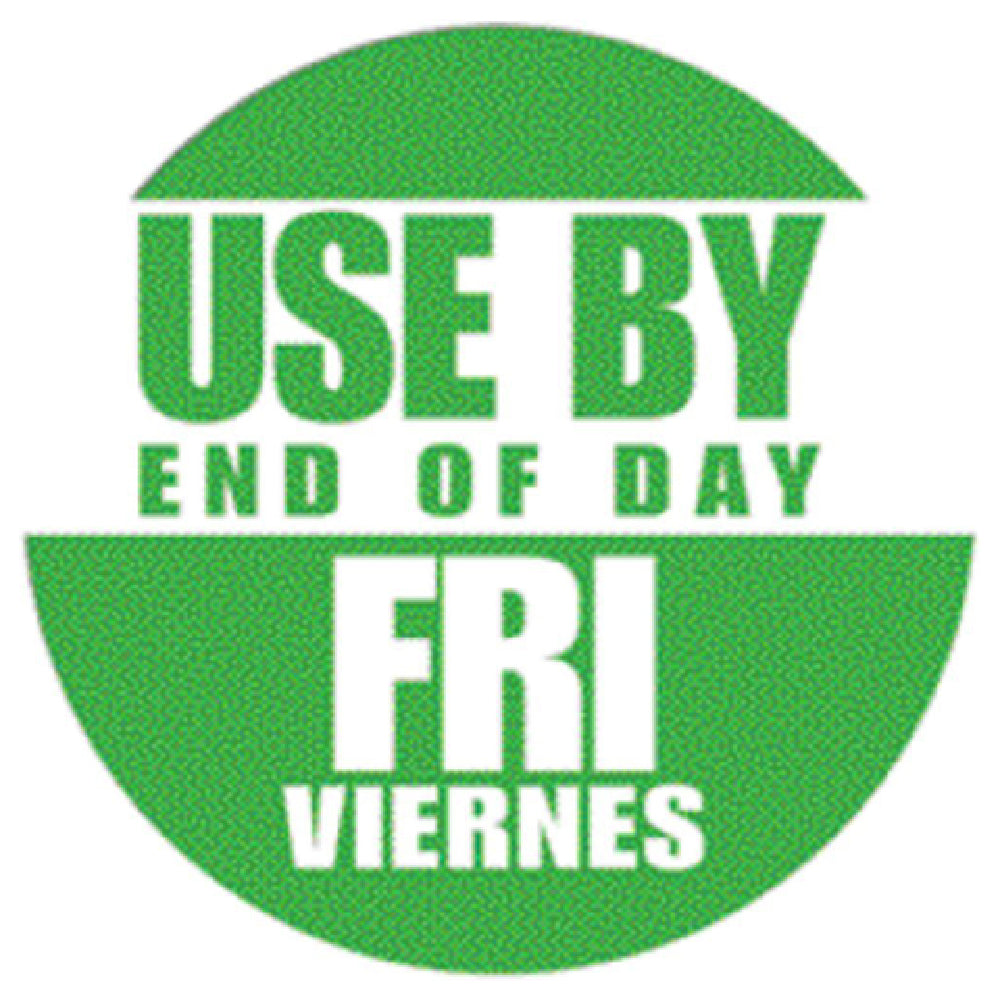 Hubert 18016 - Food Rotation Label, "Use By End Of Day Friday", 3/4" Dia.