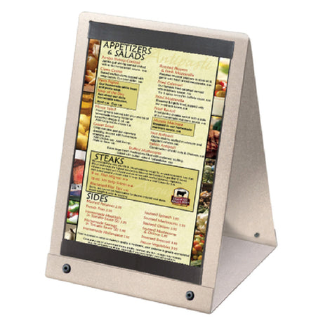 Menu Solutions ATT2RV-A Table Tent Holds 4" X 6" Inserts 2-sided