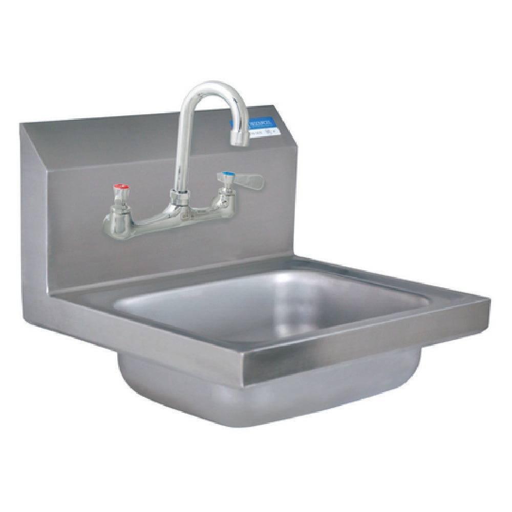 BK Resources BKHS-W-1410-8-P-G Hand Sink Wall Mount 14" Wide X 10" Front-to-back X 5" Deep Bowl