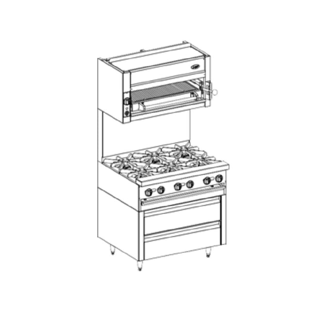 Jade Range JRLH-02R-B-36 Bistro™ Fire & Ice™ Refrigerated Base 36" Designed For Remote Refrigeration (not Included)