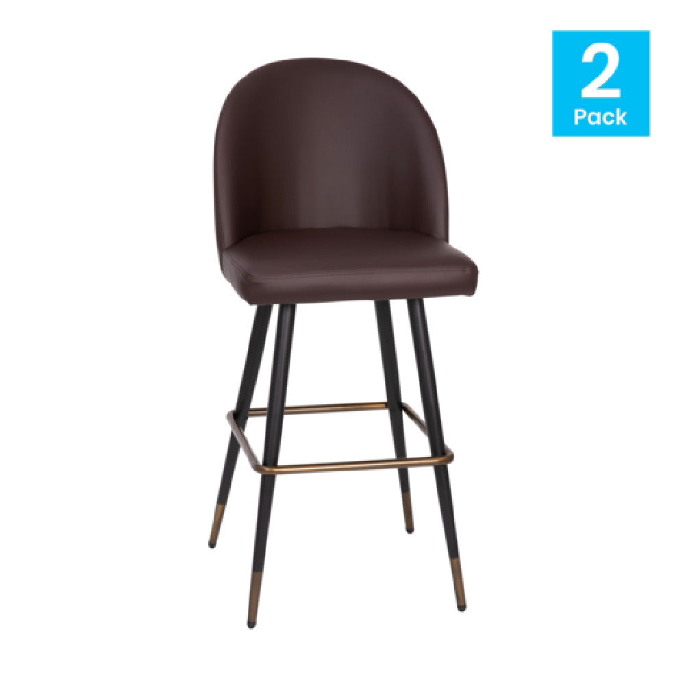 Flash Furniture AY-1026H-30-BR-GG Lyla Bar Stool 300 Lb. Weight Capacity 30" Seat Height